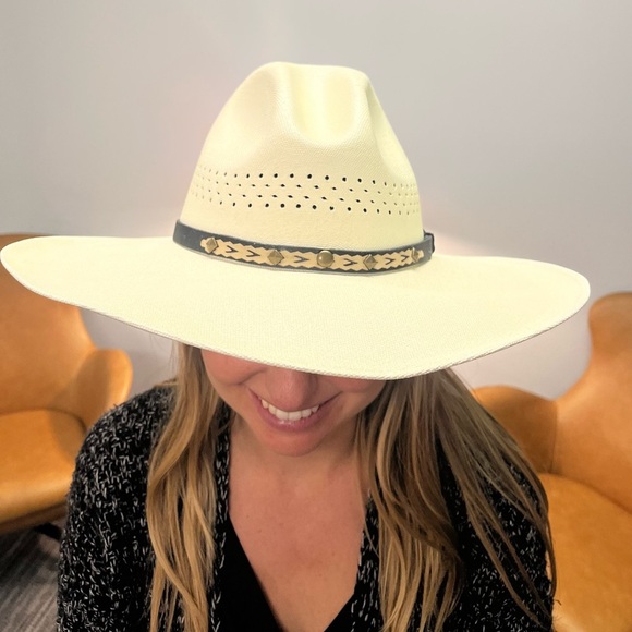 Rodeo Cowgirl or cowboy western stiff hat made in Mexico / preowned size medium - Picture 3 of 15